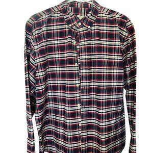 Fossil Men's Red White Blue Plaid XL Shirt Excellent condition